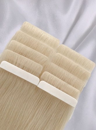 Blonde color Invisible tape hair extensions, the most invisible hair extensions.